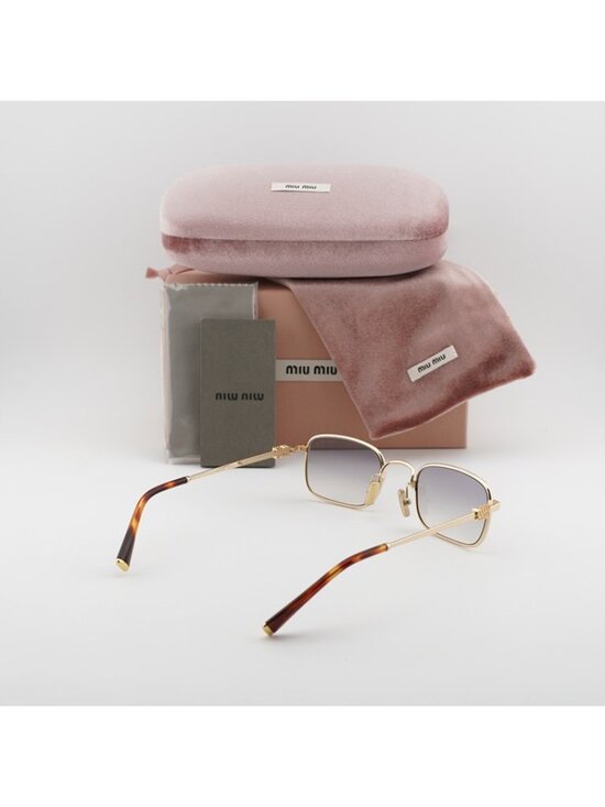 Miu Miu MUA53S 5AK04O Sunglasses Gold Rectangle Frame, Grey Gradient Lenses